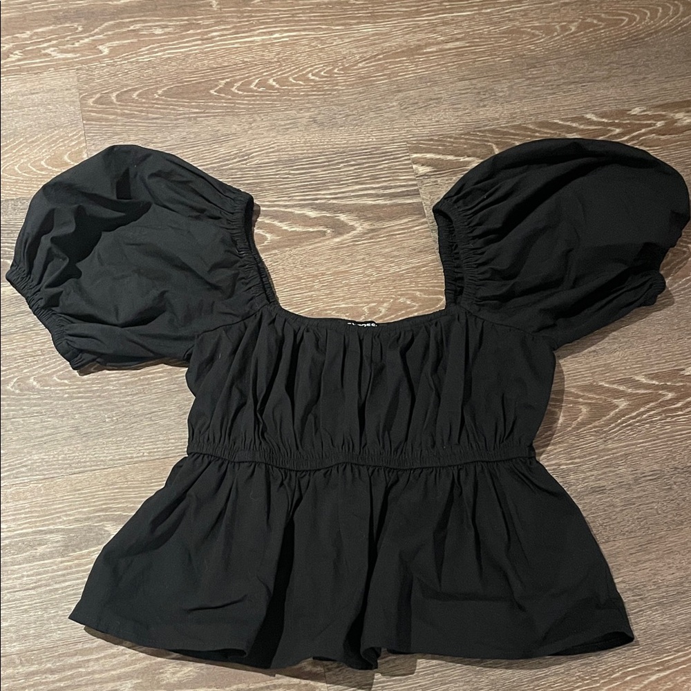 Express Black Puff Sleeve Blouse
